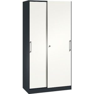 Schiebetürenschrank ASISTO C 3000, 5 Ordnerhöhen, abschließbar, Breite 1000 mm, anthrazit/weiß Schiebetürenschrank ASISTO C 3000, 5 Ordnerhöhen, abschließbar, Breite 1000 mm, anthrazit/weiß
