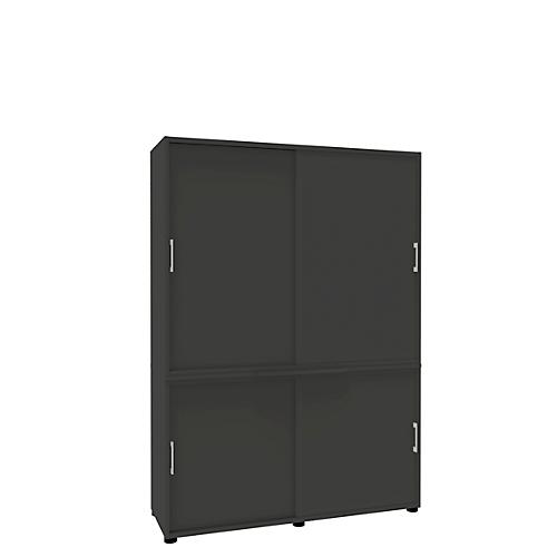 Schiebetürenschrank, B 1350 mm, 5 OH, graphit