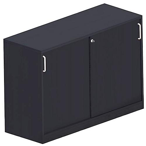 Schiebetürenschrank BEXXSTAR, 2 Ordnerhöhen, H 825 mm, schwarz