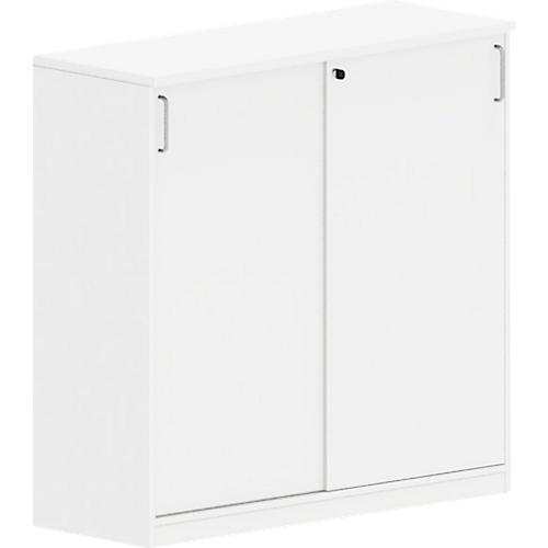 Schiebetürenschrank BEXXSTAR, 3 Ordnerhöhen, H 1155 mm, weiß