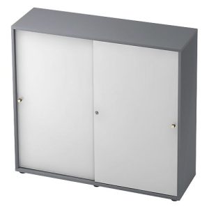 Schiebetürenschrank TOPAS LINE, 3 OH, graphit/weiß Schiebetürenschrank TOPAS LINE, 3 OH, graphit/weiß