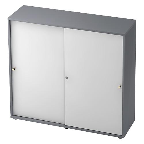 Schiebetürenschrank TOPAS LINE, 3 OH, graphit/weiß