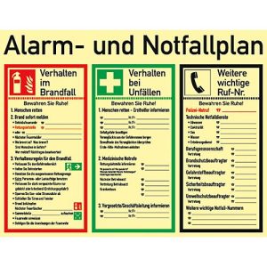 Schild ‚Alarm- und Notfallplan‘ Schild ‚Alarm- und Notfallplan‘