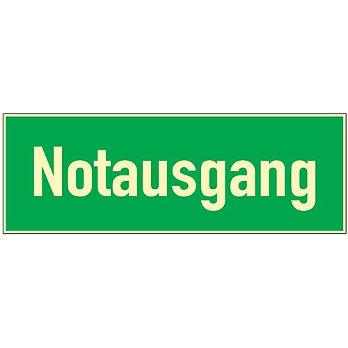Schild Notausgang, Folie, lang nachleuchtend (HLF)