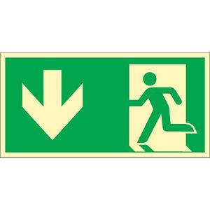 Schild Rettungsweg durch Ausgang, HLK Schild Rettungsweg durch Ausgang, HLK