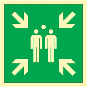 Schild ‚Sammelstelle‘, lang nachleuchtend Schild ‚Sammelstelle‘, lang nachleuchtend