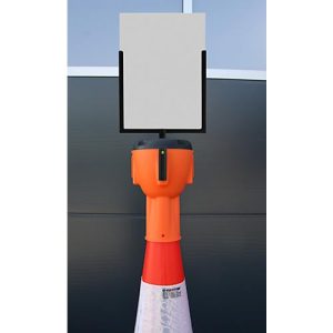 Schildtafel Allroundline ALCT-SH, geeignet für Leitkegelaufsatz ALCT-O, A4 Hochformat, Metall & Plexiglas, schwarz-transparent Schildtafel Allroundline ALCT-SH, geeignet für Leitkegelaufsatz ALCT-O, A4 Hochformat, Metall & Plexiglas, schwarz-transparent