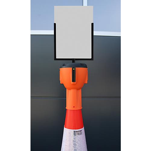 Schildtafel Allroundline ALCT-SH, geeignet für Leitkegelaufsatz ALCT-O, A4 Hochformat, Metall & Plexiglas, schwarz-transparent