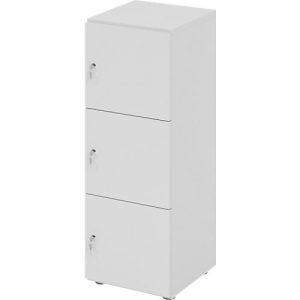 Schließfachschrank Topas Line, 3 Ordnerhöhen, 3 Fächer, Zylinderschloss, B 400 x T 420 x H 1100 mm, grau/grau