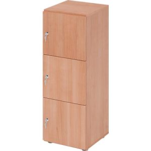Schließfachschrank Topas Line, 3 Ordnerhöhen, 3 Fächer, Zylinderschloss, B 400 x T 420 x H 1100 mm, Nussbaum/Nussbaum