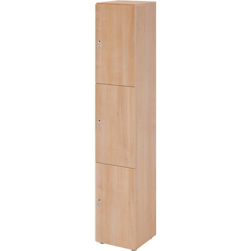 Schließfachschrank Topas Line, 6 Ordnerhöhen, 3 Fächer, Zylinderschloss, B 400 x T 420 x H 2156 mm, Nussbaum/Nussbaum
