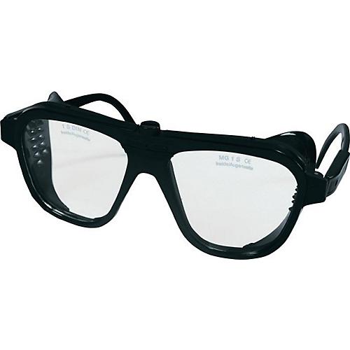 SCHMERLER Schutzbrille EN 166, Bügel schwarz, Scheibe klar Nylon, Seitenblenden, verstellbar, Glasgröße 62 x 52 mm