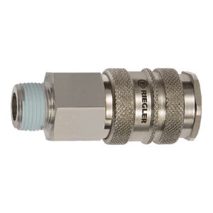 Riegler Schnellverschlusskupplung NW 10, Stahl / Messing vern., R 1/2 AG