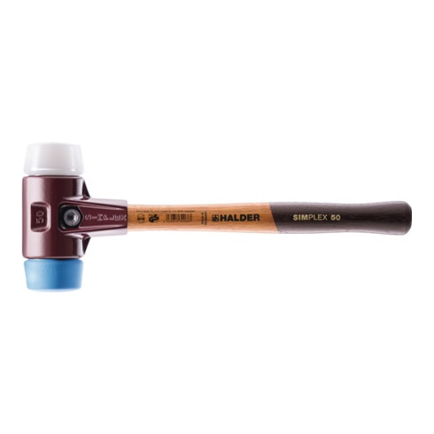 Schonhammer SIMPLEX L.490mm Kopf-D.80mm weich/mit.hart HO TPE-s.blau/Superp.weiß