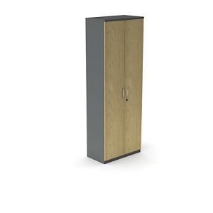 Schrank NEVADA, B 800 x T 445 x H 2225 mm, dunkelgrau/Eiche