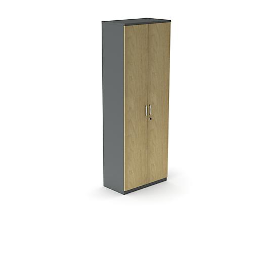 Schrank NEVADA, B 800 x T 445 x H 2225 mm, dunkelgrau/Eiche