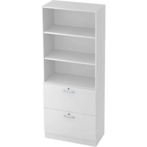 Schrank ULM, mit Hängeregistraturauszügen, 3 OH, H 2004 x B 800 x T 420 mm, lichtgrau