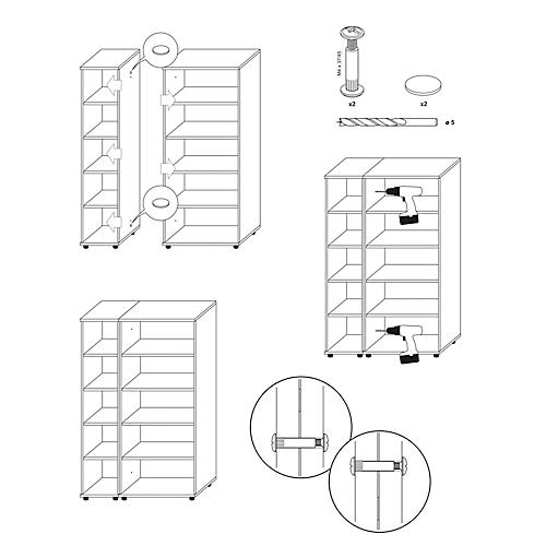 Schrankverbinder, für Tetris Wood Schranksystem, 5 Stück