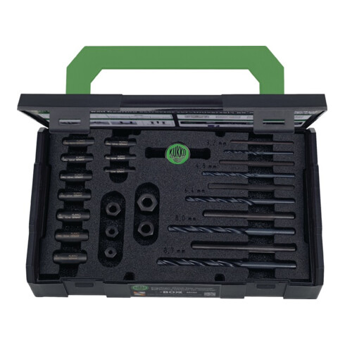 Schraubenausdrehersatz 49-U-B M 5-M 16 25-tlg.inkl.passende HSS Bohrer KUKKO