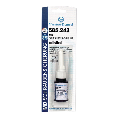 Schraubensicherung 585.243 10g mf.hv.dunkelblau NSF P1,DVGW Flasche MARSTON