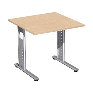 Schreibtisch ALICANTE, C-Fuß, Rechteck, B 800 x T 800 x H 680-820 mm, Buche-Dekor Schreibtisch ALICANTE, C-Fuß, Rechteck, B 800 x T 800 x H 680-820 mm, Buche-Dekor