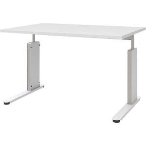 Schreibtisch BARI, C-Fuß, Form B, Rechteck, B 1200 x T 800 x H 680 – 820 mm, weiß Schreibtisch BARI, C-Fuß, Form B, Rechteck, B 1200 x T 800 x H 680 – 820 mm, weiß