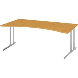 Schreibtisch Combitec, mit Cockpitplatte, C-Fuß, B 1800 mm, T 800/1000 mm, Ahorn Schreibtisch Combitec, mit Cockpitplatte, C-Fuß, B 1800 mm, T 800/1000 mm, Ahorn