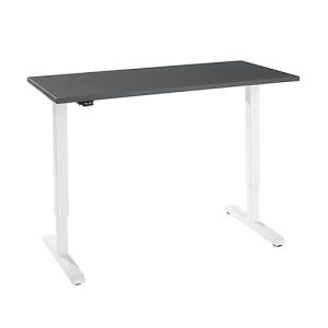 Schreibtisch, elektrisch höhenverstellbar, Rechteck, T-Fuß, B 1300 x T 650 x H 715-1205 mm, graphit/weiß Schreibtisch, elektrisch höhenverstellbar, Rechteck, T-Fuß, B 1300 x T 650 x H 715-1205 mm, graphit/weiß