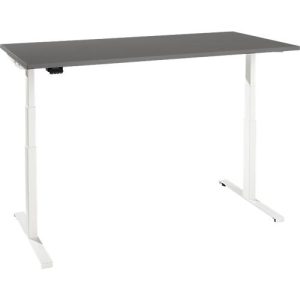 Schreibtisch, elektrisch höhenverstellbar, T-Fuß, B 1200 x T 800 x H 620-1270 mm, graphit/weiß + Memoryschalter Schreibtisch, elektrisch höhenverstellbar, T-Fuß, B 1200 x T 800 x H 620-1270 mm, graphit/weiß + Memoryschalter