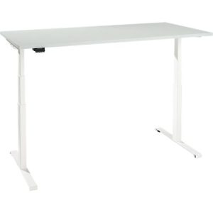 Schreibtisch, elektrisch höhenverstellbar, T-Fuß, B 1800 x T 800 x H 620-1270 mm, lichtgrau/weiß + Memoryschalter Schreibtisch, elektrisch höhenverstellbar, T-Fuß, B 1800 x T 800 x H 620-1270 mm, lichtgrau/weiß + Memoryschalter