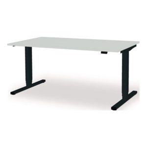 Schreibtisch levero H650-1250xB1600xT800mm anthrazitgrau/lichtgrau elektr.MAUSER