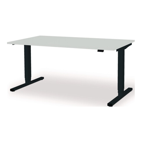 Schreibtisch levero H650-1250xB1600xT800mm anthrazitgrau/lichtgrau elektr.MAUSER