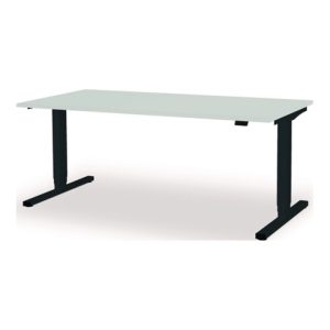 Schreibtisch levero H650-1250xB1800xT800mm anthrazitgrau/lichtgrau elektr.MAUSER