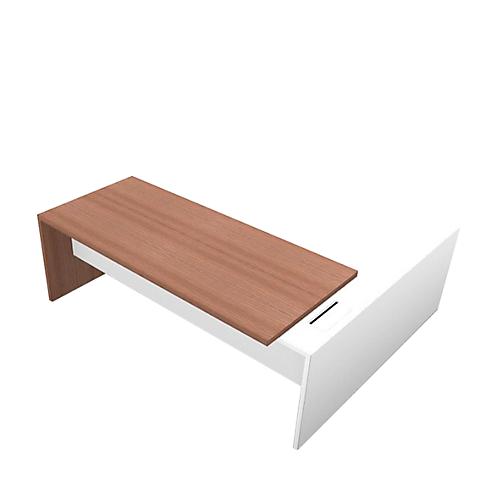 Schreibtisch mit Sideboard X-TIME-WORK, Wange, Rechteck, links, B 2200 x T 2200 x H 730 mm, Nuss Canaletto-Dekor
