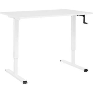 Schreibtisch Multiflex, manuell höhenverstellbar mit Kurbel, B 1200 x T 800 x H 700-1180 mm, weiß/weiß