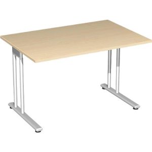 Schreibtisch PALENQUE, C-Fuß, Rechteck, B 1200 x T 800 x H 720 mm, Ahorn Schreibtisch PALENQUE, C-Fuß, Rechteck, B 1200 x T 800 x H 720 mm, Ahorn