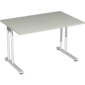 Schreibtisch PALENQUE, C-Fuß, Rechteck, B 1200 x T 800 x H 720 mm, lichtgrau Schreibtisch PALENQUE, C-Fuß, Rechteck, B 1200 x T 800 x H 720 mm, lichtgrau