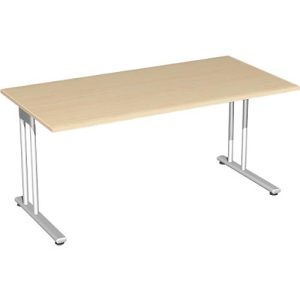 Schreibtisch PALENQUE, C-Fuß, Rechteck, B 1600 x T 800 x H 720 mm, Ahorn Schreibtisch PALENQUE, C-Fuß, Rechteck, B 1600 x T 800 x H 720 mm, Ahorn