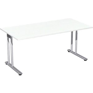 Schreibtisch PALENQUE, C-Fuß, Rechteck, B 1600 x T 800 x H 720 mm, weiß Schreibtisch PALENQUE, C-Fuß, Rechteck, B 1600 x T 800 x H 720 mm, weiß