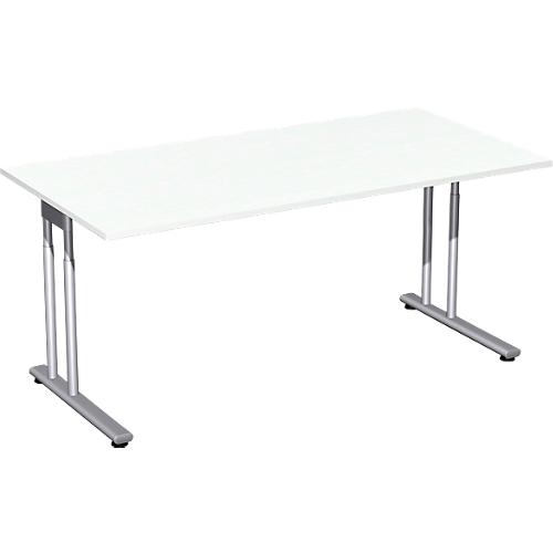 Schreibtisch PALENQUE, C-Fuß, Rechteck, B 1600 x T 800 x H 720 mm, weiß