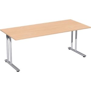 Schreibtisch PALENQUE, C-Fuß, Rechteck, B 1800 x T 800 x H 720 mm, Buche Schreibtisch PALENQUE, C-Fuß, Rechteck, B 1800 x T 800 x H 720 mm, Buche