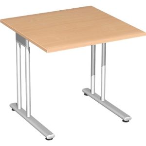 Schreibtisch PALENQUE, C-Fuß, Rechteck, B 800 x T 800 x H 720 mm, Buche Schreibtisch PALENQUE, C-Fuß, Rechteck, B 800 x T 800 x H 720 mm, Buche