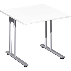 Schreibtisch PALENQUE, C-Fuß, Rechteck, B 800 x T 800 x H 720 mm, weiß Schreibtisch PALENQUE, C-Fuß, Rechteck, B 800 x T 800 x H 720 mm, weiß