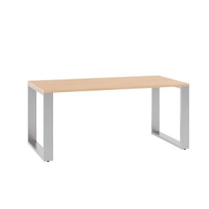 Schreibtisch QUANDOS BOX, Kufengestell, Rechteck, B 1600 x T 800 x H 720 – 820 mm, Kirsche Romana Schreibtisch QUANDOS BOX, Kufengestell, Rechteck, B 1600 x T 800 x H 720 – 820 mm, Kirsche Romana