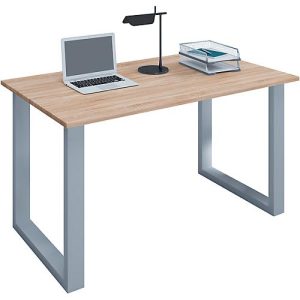 Schreibtisch, Rechteck, Bügelfuß, B 1100 x T 500 x H 760 mm, Sonoma Eiche/silber Schreibtisch, Rechteck, Bügelfuß, B 1100 x T 500 x H 760 mm, Sonoma Eiche/silber