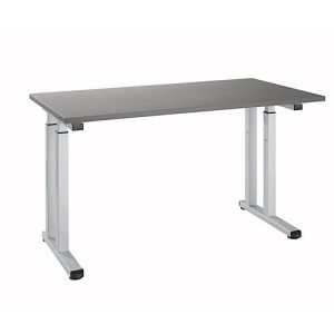 Schreibtisch Set Up, Rechteck, C-Fuß, B 1300 x T 650 x H 685-820 mm, graphit/weißaluminium Schreibtisch Set Up, Rechteck, C-Fuß, B 1300 x T 650 x H 685-820 mm, graphit/weißaluminium