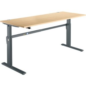 Schreibtisch Standard, elektrisch höhenverstellbar, Rechteck, C-Fuß, B 1800 x T 800 x H 725-1185 mm, Ahorn/anthrazit Schreibtisch Standard, elektrisch höhenverstellbar, Rechteck, C-Fuß, B 1800 x T 800 x H 725-1185 mm, Ahorn/anthrazit