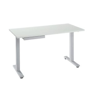 Schreibtisch Start Up, T-Fuß-Gestell, B 1600 x T 800 x H 735 mm, weiß + Schublade Schreibtisch Start Up, T-Fuß-Gestell, B 1600 x T 800 x H 735 mm, weiß + Schublade