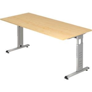 Schreibtisch ULM, C-Fuß, Rechteck, B 1800 x T 800 x H 650-850 mm, Ahorn-Dekor Schreibtisch ULM, C-Fuß, Rechteck, B 1800 x T 800 x H 650-850 mm, Ahorn-Dekor