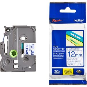Schriftbandkassette Brother TZe-133, selbstklebend, L 8 m x B 12 mm, farblos/blau Schriftbandkassette Brother TZe-133, selbstklebend, L 8 m x B 12 mm, farblos/blau